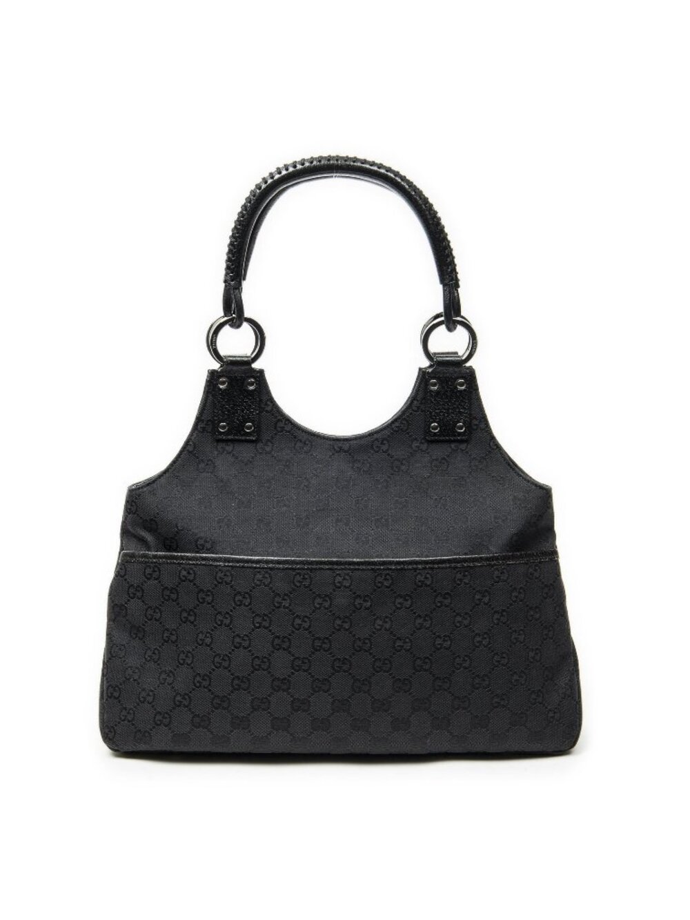 Gucci Medium Boy Black GG Canvas Shoulder Bag